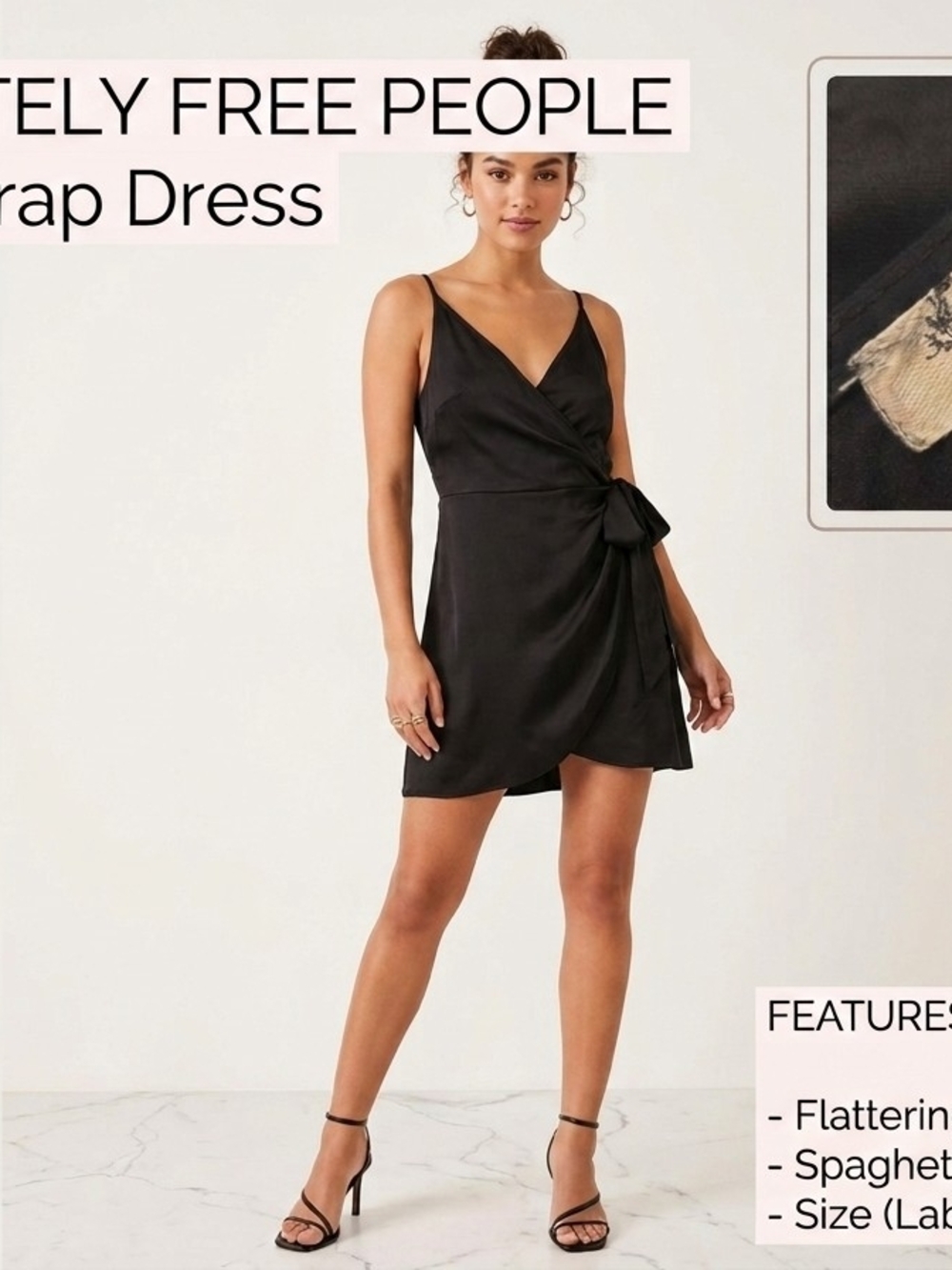 Free People Black Mini Wrap Dress